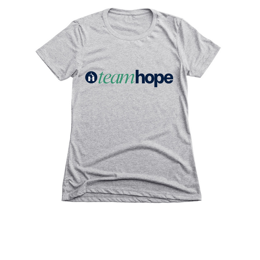 Team Hope (color logo), a Dark Heather Grey Women's Slim Fit Tee