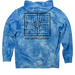 The Minnis Sanctuary, a Aqua Blue Tie Dye Pullover Hoodie (back-view)