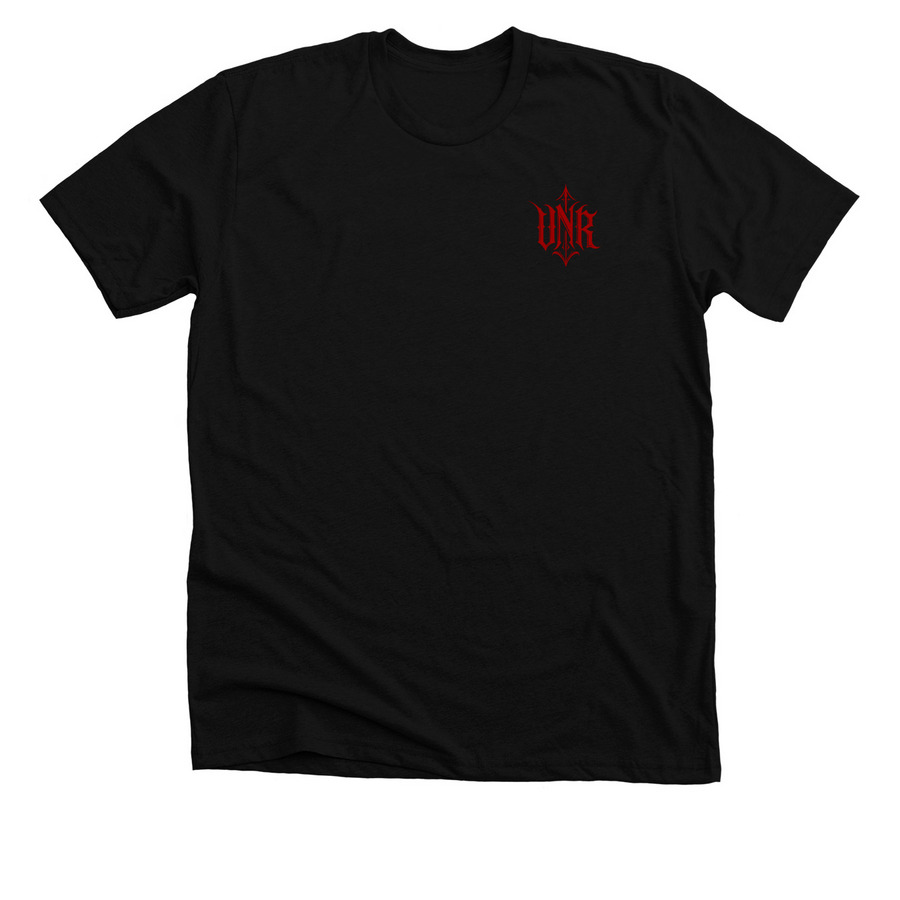 Wandering Soul: Crimson, a Solid Black Blend Premium Unisex Tee