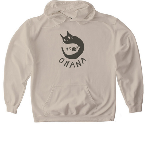 Snuggle Up With Ohana, a Sand Gildan Softstyle Pullover Hoodie