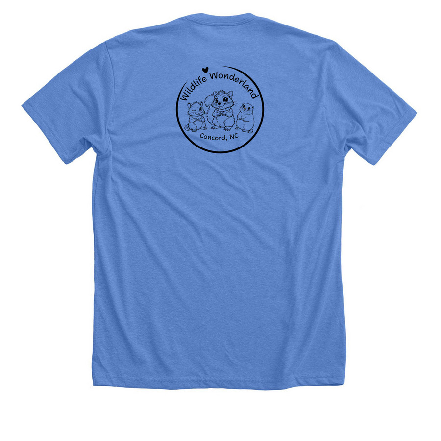 Rawr, a Heather Columbia Blue Premium Unisex Tee (back-view)