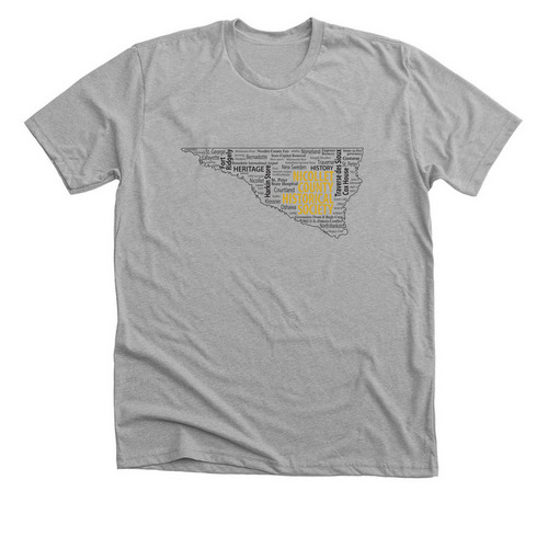 Nicollet County Word Map, Black & Gold, a Athletic Heather Premium Unisex Tee