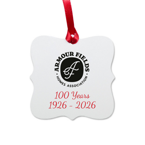AFHA ornament, a White Aluminum Square Ornament