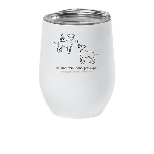 pet dogs ?, a White Insulated Wine Cup