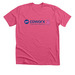 CoWorx Blue Logo Pink Shirt, a Heather Charity Pink Premium Unisex Tee