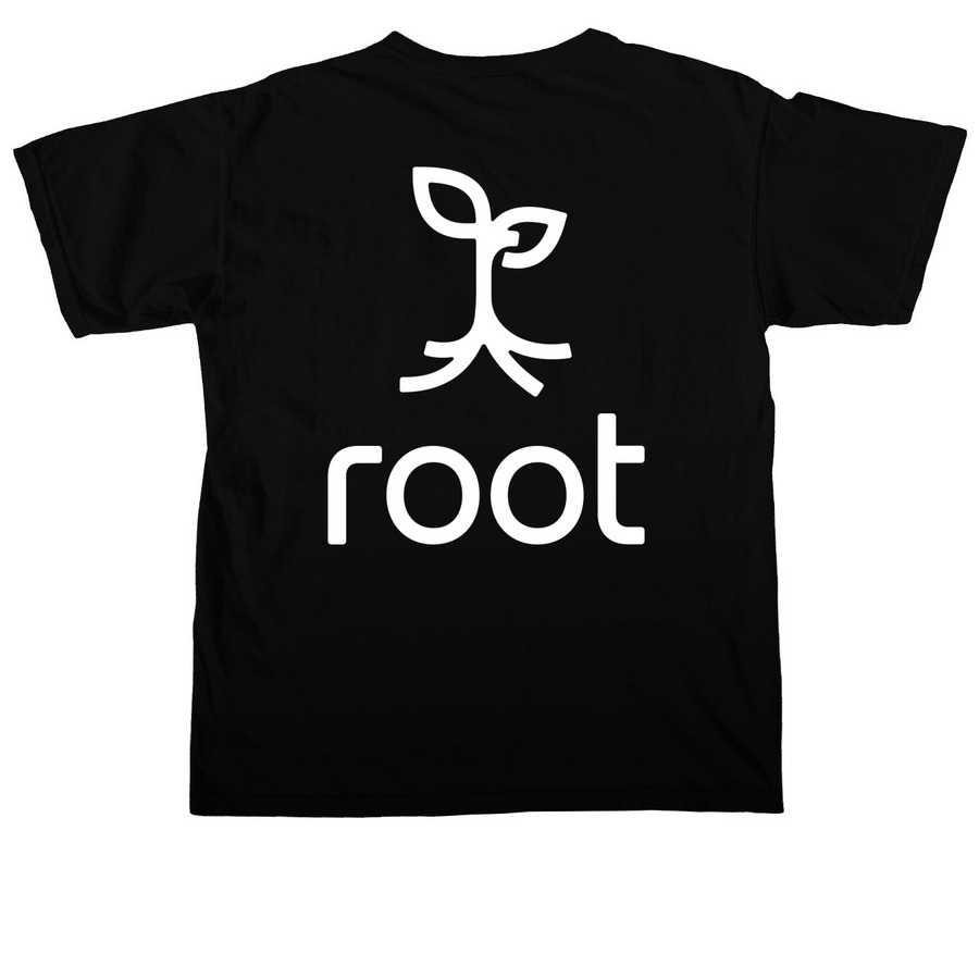 Root Front/Back, a Black Comfort Colors Unisex Tee (back-view)