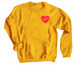 Heartbeat, a Gold Crewneck Sweatshirt