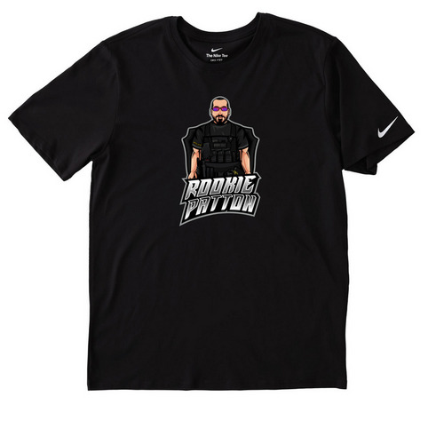 Rookie Patton Nike Gear, a Black Nike Dri-FIT Jersey Blend Performance Tee