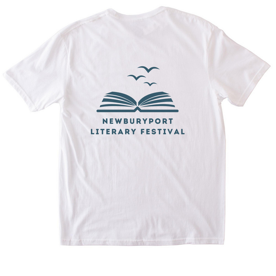 Newburyport Literary Festival, a White Softstyle Cotton Tee (back-view)