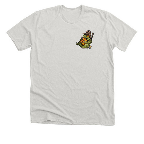 D20 Wizard Toad, a Heather Cement Premium Unisex Tee