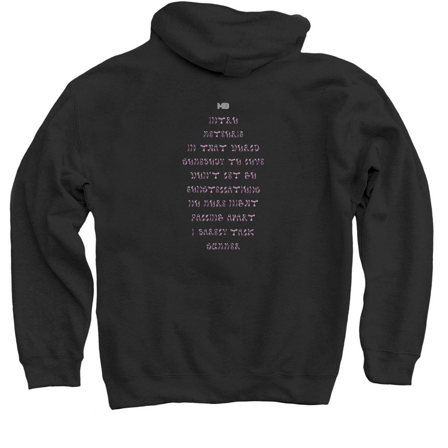 Constellations Album - Apparel, a Black Pullover Hoodie (back-view)