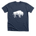 Floral Bison, a Heather Navy Premium Unisex Tee