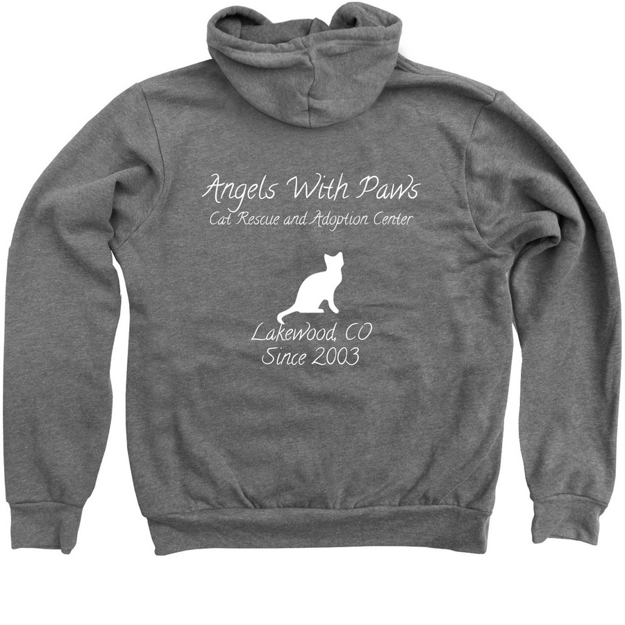 Sweater (& T-Shirt) Weather, a Deep Heather Zip Up Hoodie (back-view)
