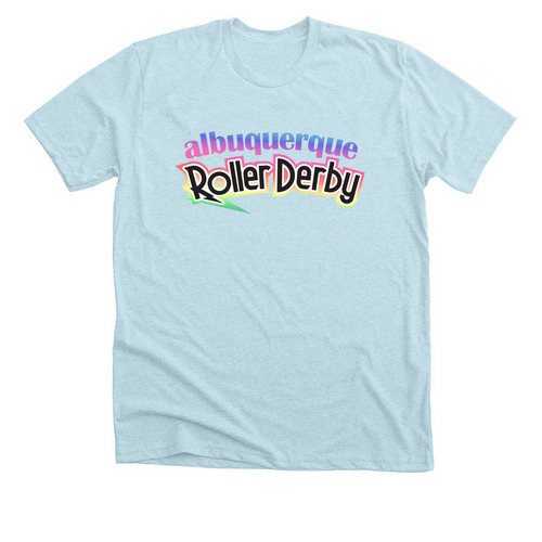 Rainbow Logo, a Heather Ice Blue Premium Unisex Tee