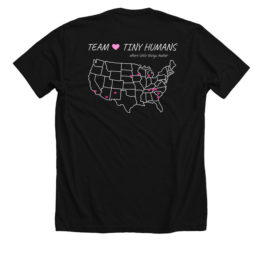 NNP - USA - Tiny Humans, a Solid Black Blend Premium Unisex Tee (back-view)