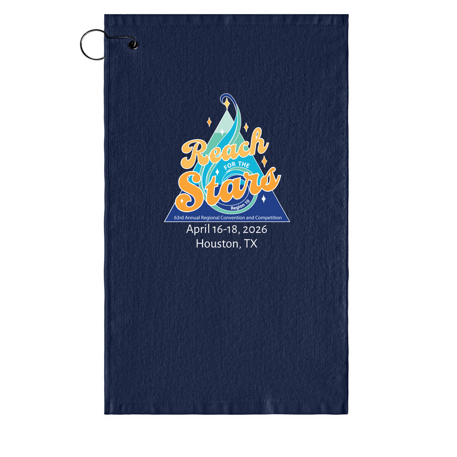 2026 Region Contest Towel, a Navy Golf Towel