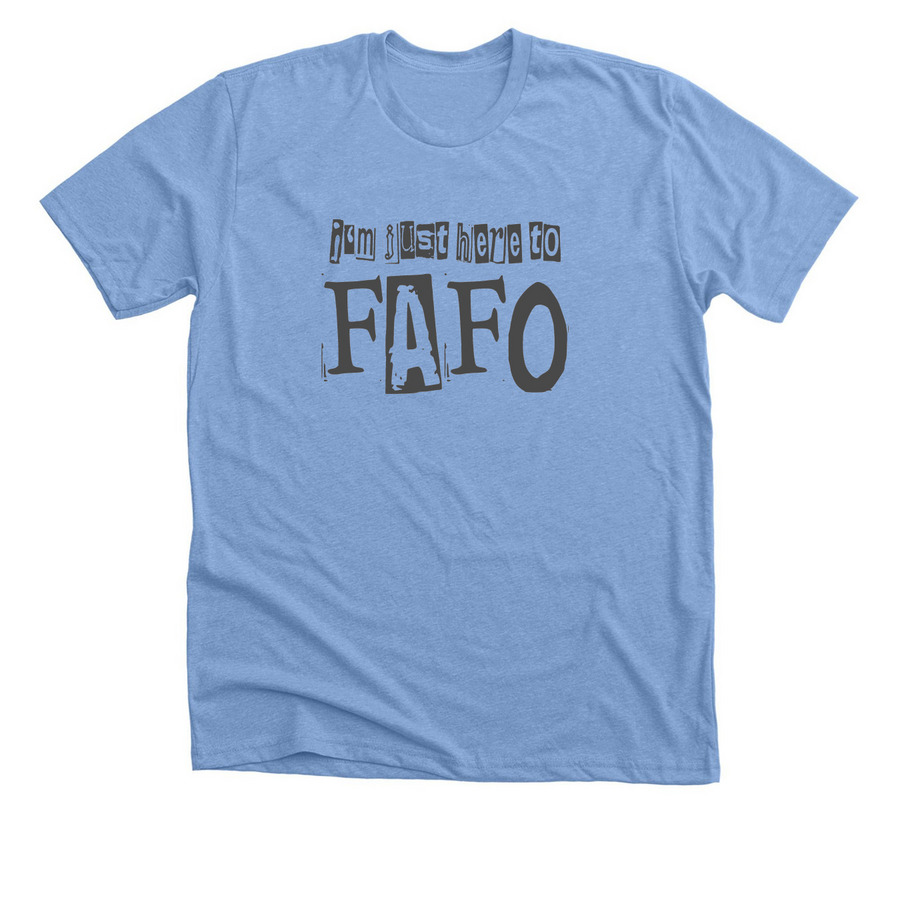 FAFO with Jenn & Trevor, a Heather Carolina Blue Premium Unisex Tee