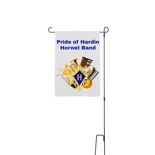Hornet Band, a White 12" x 18" Yard Flag with Stake