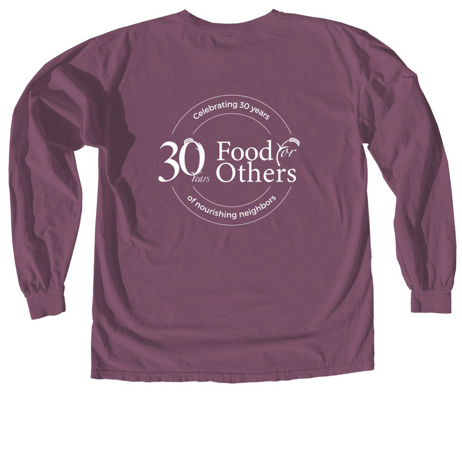 30th Anniversary Long Sleeve, a Berry Comfort Colors Long Sleeve Tee (back-view)
