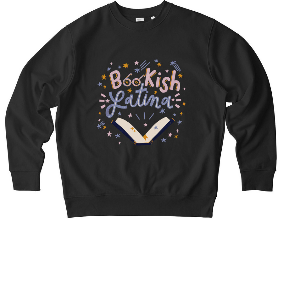Bookish Latina, a Black Stanley/Stella Unisex Changer 2.0 Crewneck Sweatshirt
