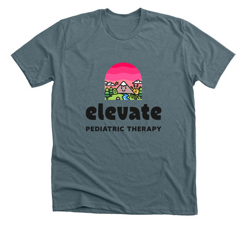 Standard Logo, a Heather Slate Premium Unisex Tee