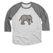 Elephant Crown, a Premium Heather and Heather White 3/4 Sleeve Baseball Tee