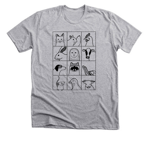 Animal Squares, a Athletic Heather Premium Unisex Tee