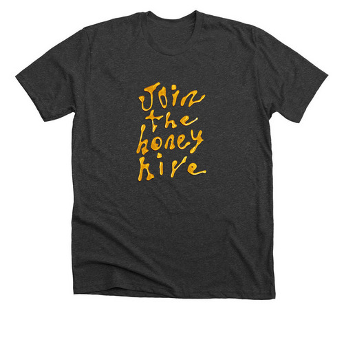 Join the Honey Hive, a Dark Grey Heather Premium Unisex Tee