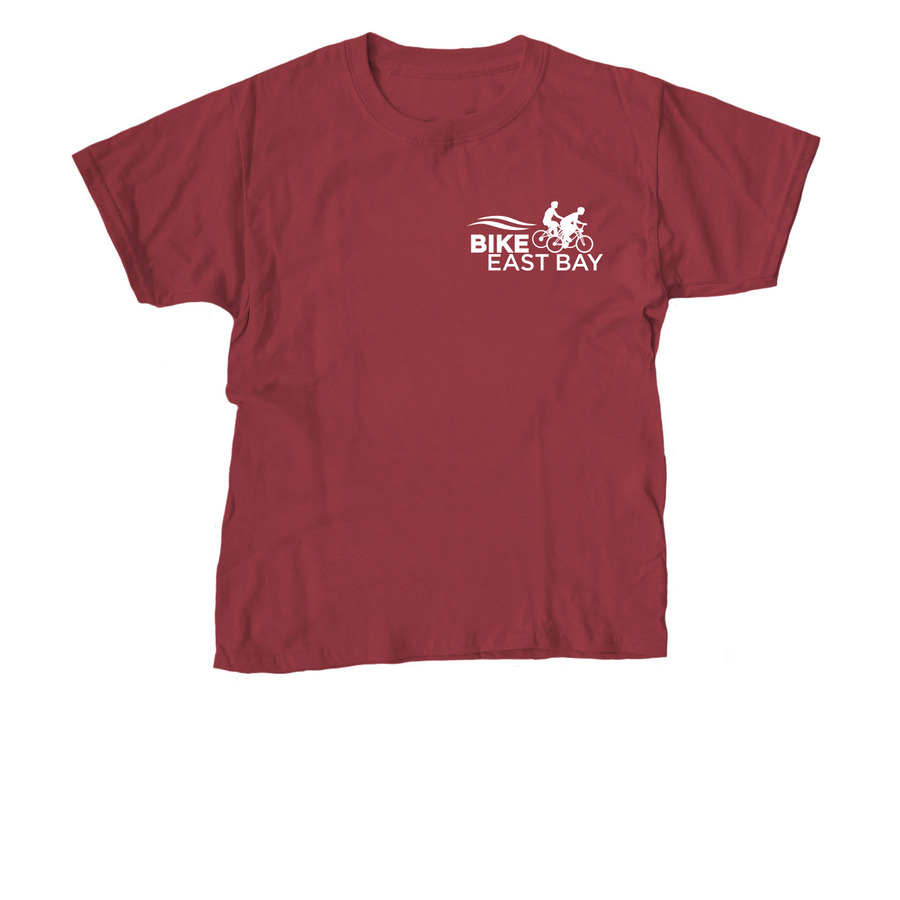 Bike East Bay Logo, a Cardinal Red Youth Unisex Tee