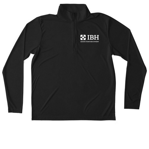 Performance Logo, a Black Unisex Performance Quarter Zip Pullover