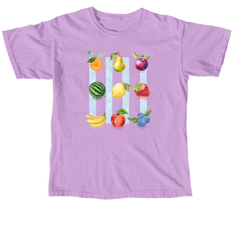 Fruits of the Spirit Galatians 5:22-23, a Neon Violet Comfort Colors Unisex Tee