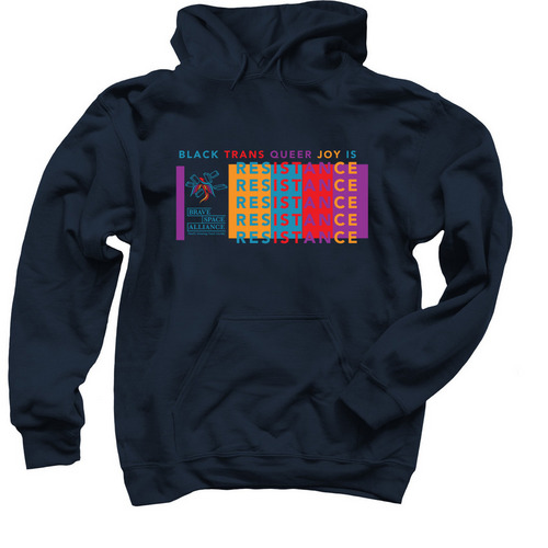 Joy is Resistance Hoodie, a Navy Pullover Hoodie