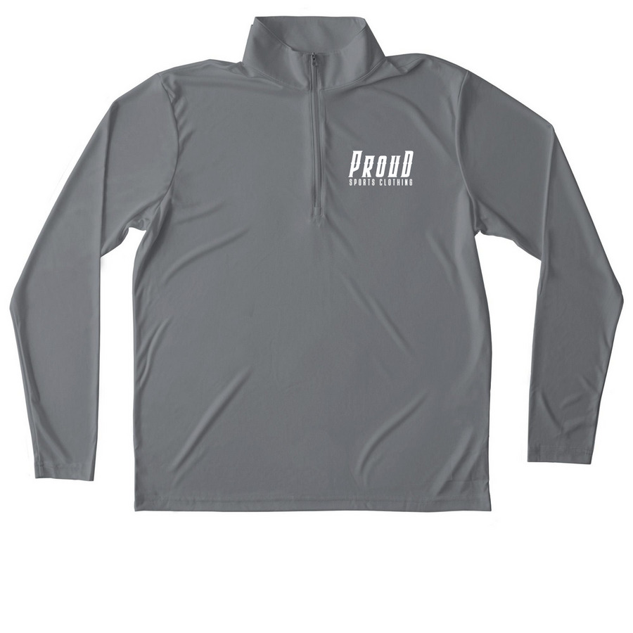 THE.zip, a Grey Concrete Unisex Performance Quarter Zip Pullover