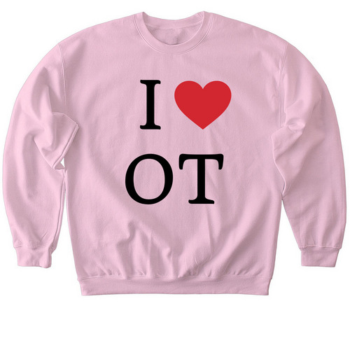 I heart OT, a Light Pink Softstyle Crewneck Sweatshirt