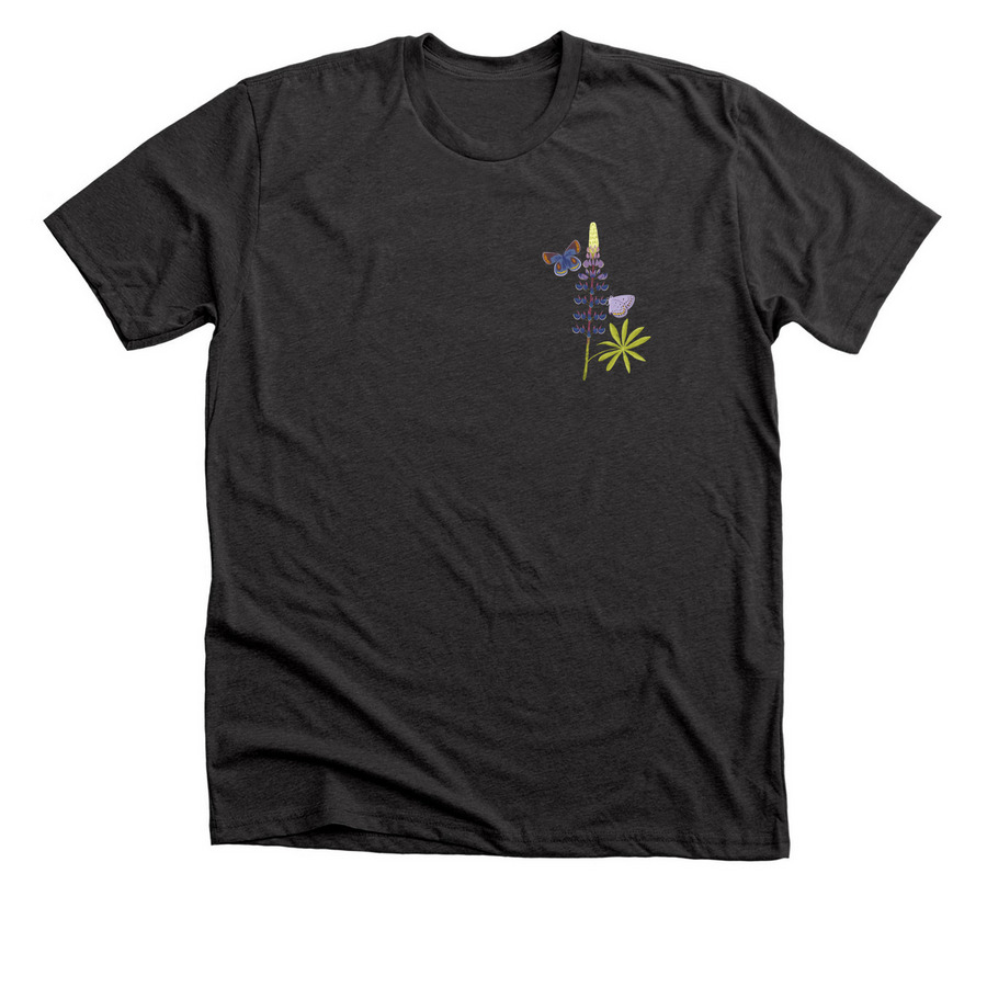 Lupine, a Dark Grey Heather Premium Unisex Tee