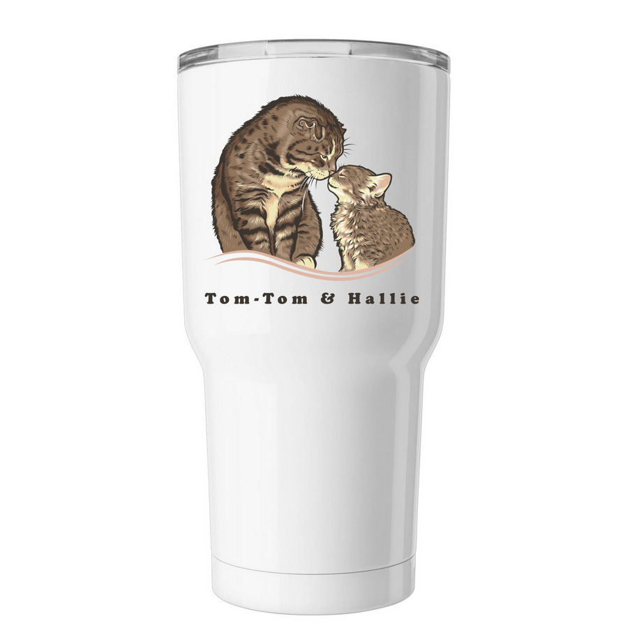 Tom-Tom & Hallie Large 30 oz Tumbler, a White Insulated Tumbler