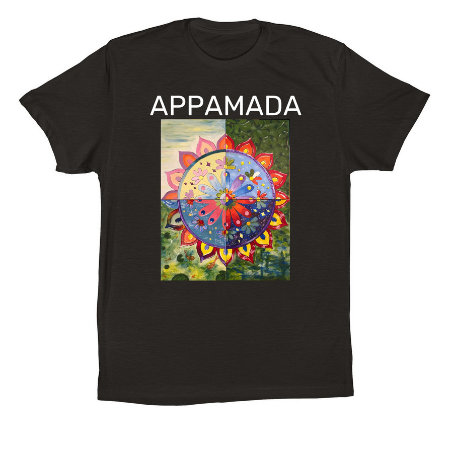 Appamada School Mandala, a Black Premium Cotton Tee