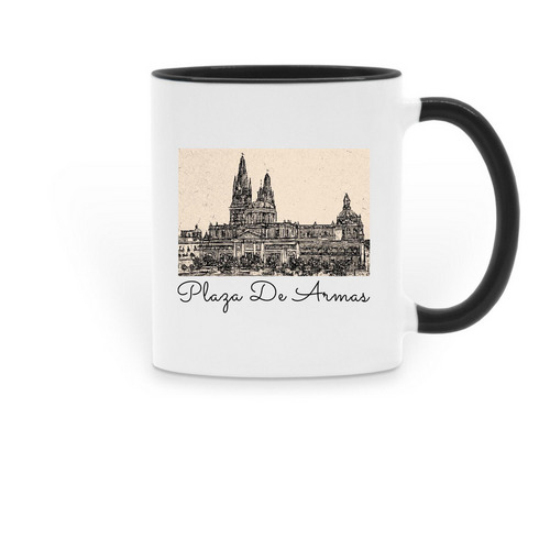 Plaza De Armas Mugs, a Black Two-Tone Ceramic Mug