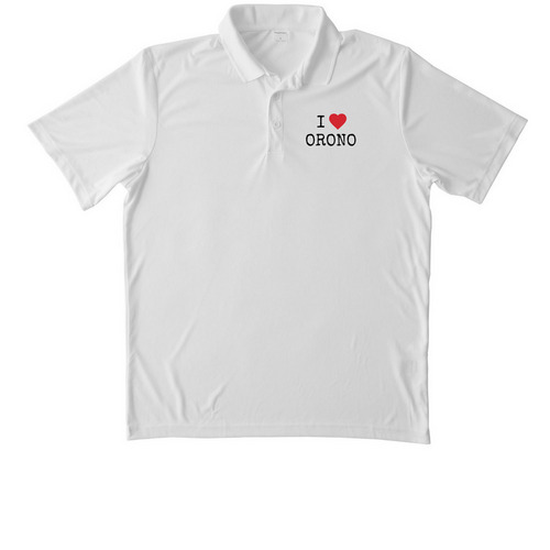 I Love Orono Polo, a White Unisex Performance Polo