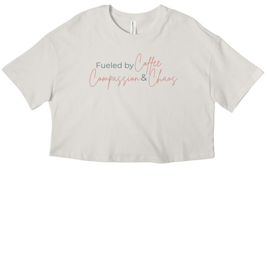 Fueled by Chaos&nbsp;, a Vintage White Women?s Cropped Cotton Tee