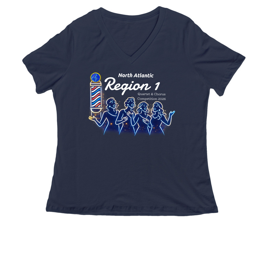 Region One Love, a Navy Women's Relaxed V-Neck Tee