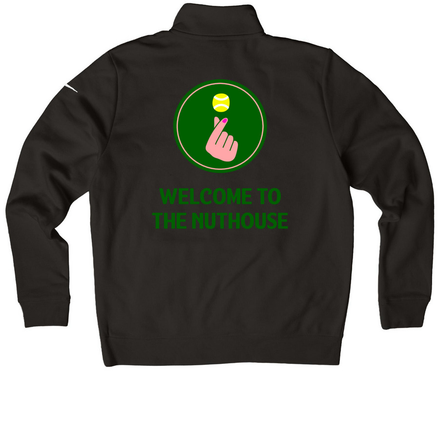 CORA Nike Women's Club Half Zip Pullover 1963, a Black Nike Women's Club Half Zip Pullover (back-view)