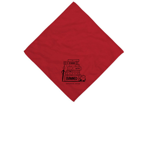 I Stand with the Banned, a Red Cotton Bandana