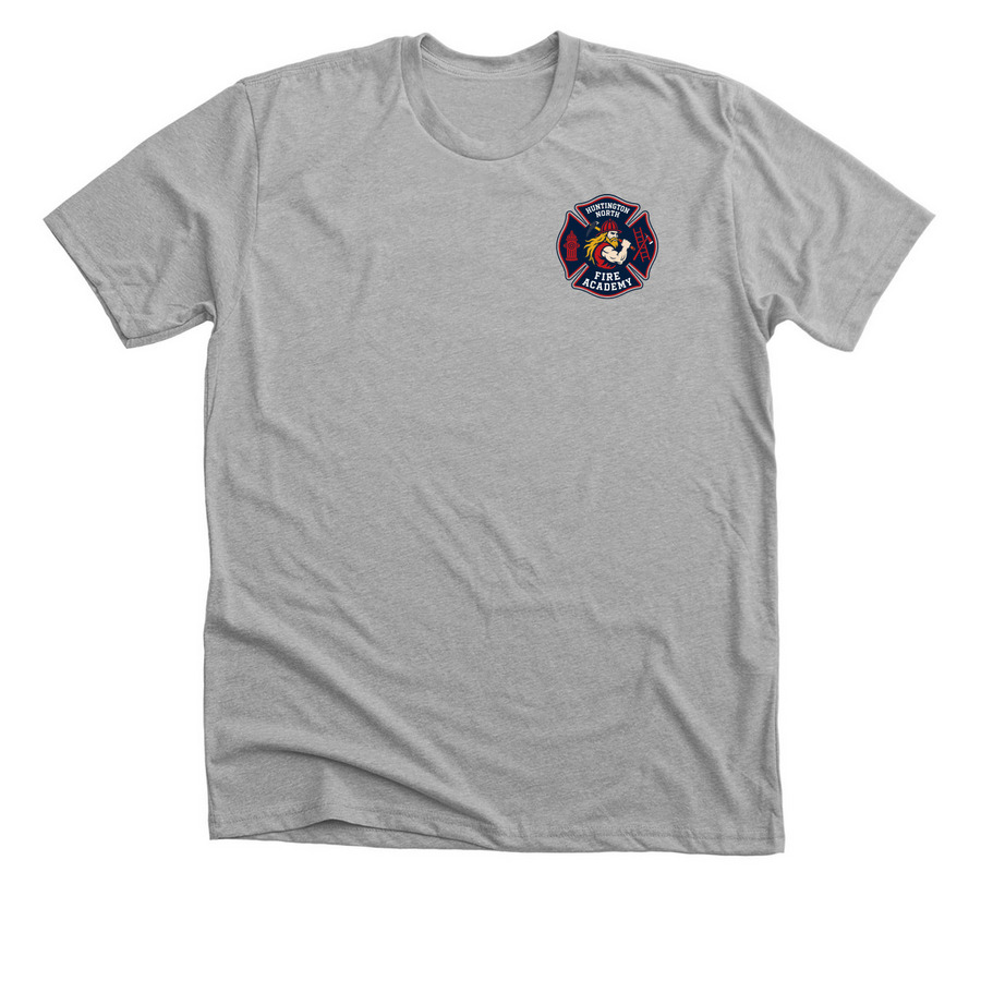 Support the Huntington North Fire Academy, a Athletic Heather Premium Unisex Tee