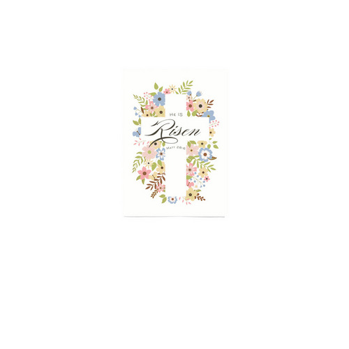 He is Risen: Garden Flag, a White 12" x 18" Yard Flag