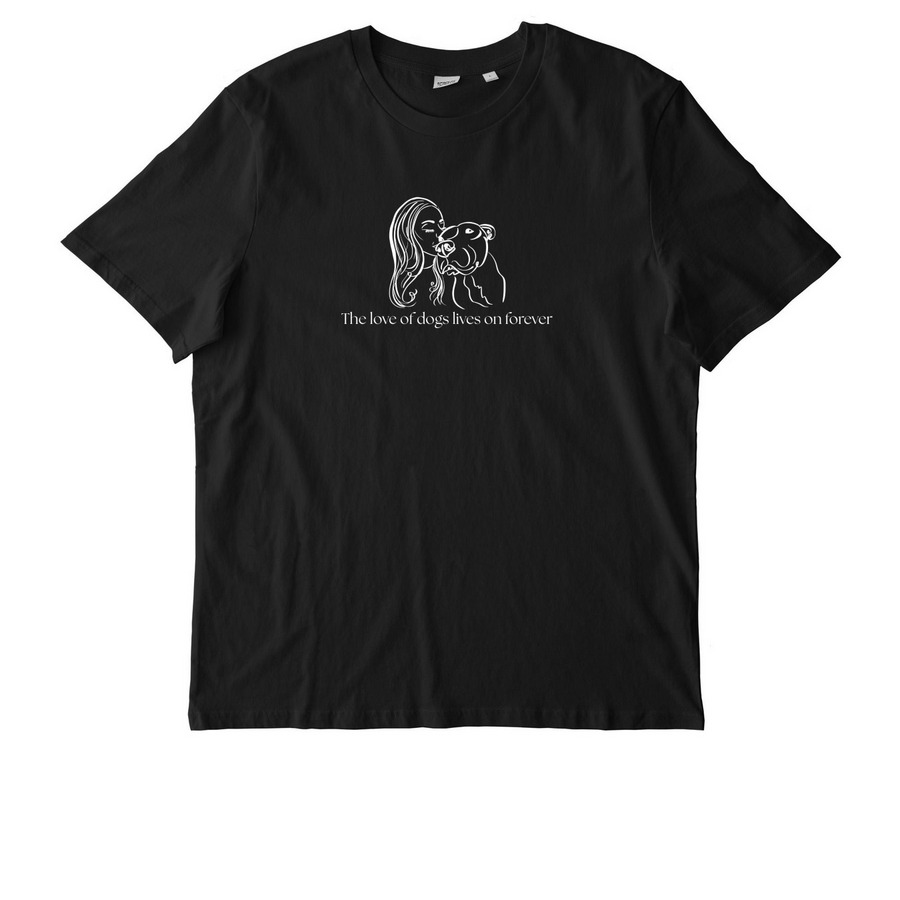 the love of dogs lives on forever (white), a Black Stanley/Stella Unisex Creator 2.0 Tee