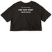 Turn Out That Light., a Black Women?s Cropped Cotton Tee (back-view)