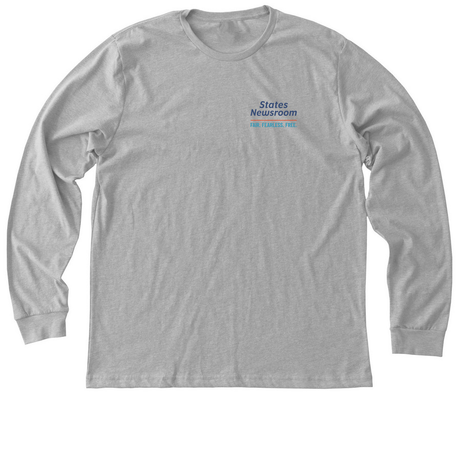 Fair. Fearless. Free. (with state outlets), a Athletic Heather Premium Long Sleeve Tee