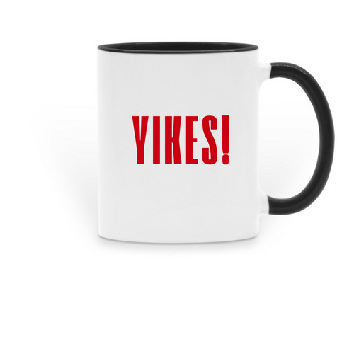 YIKES! Mug, a Black Two-Tone Ceramic Mug