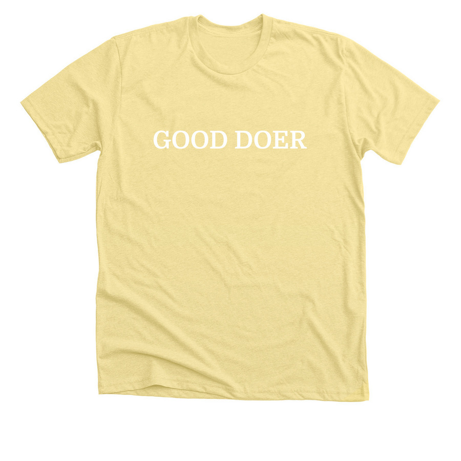 Good Doer, a Heather Yellow Gold Premium Unisex Tee